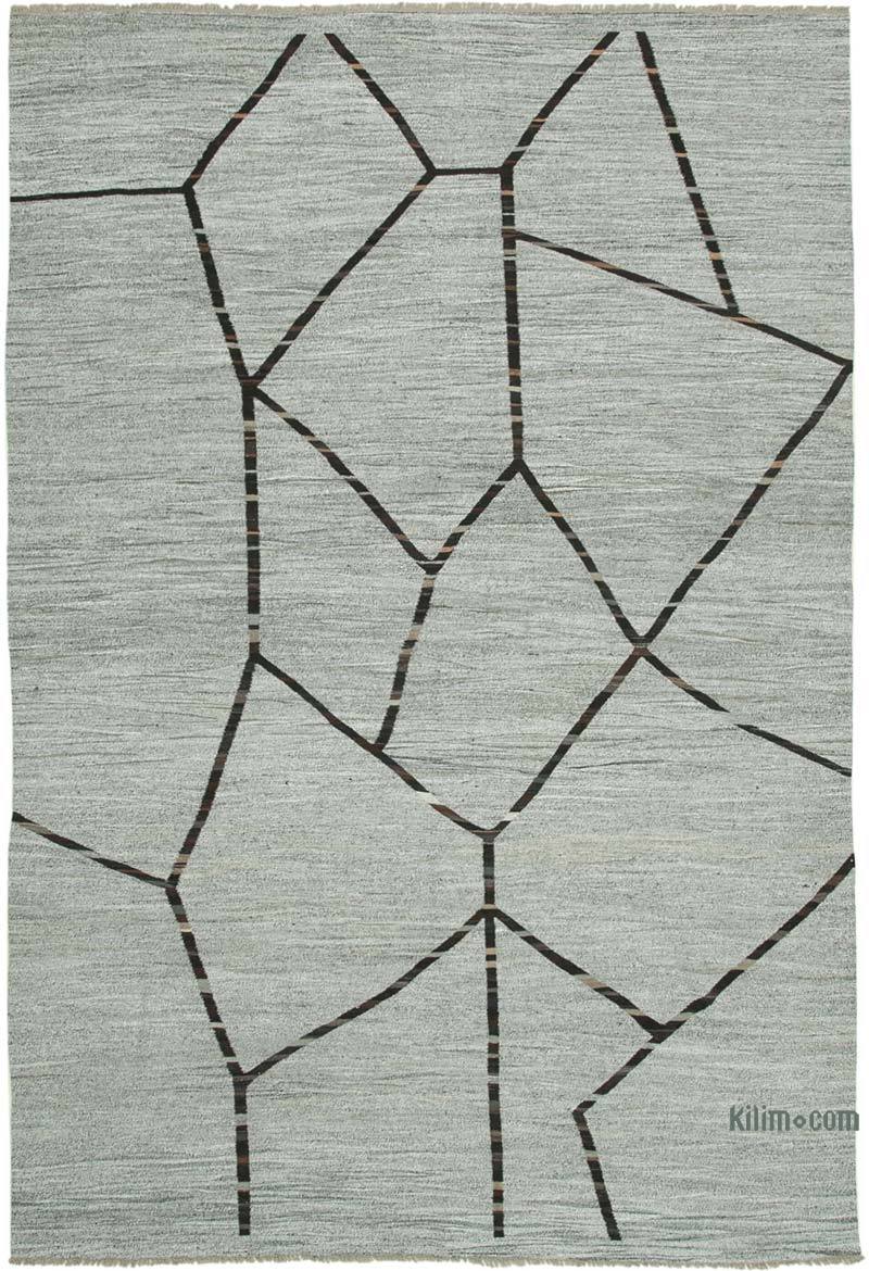 New Contemporary Handwoven Kilim Rug - 9' 10" x 14' 8" (118 in. x 176 in.) - Vintage Yarn - K0039645