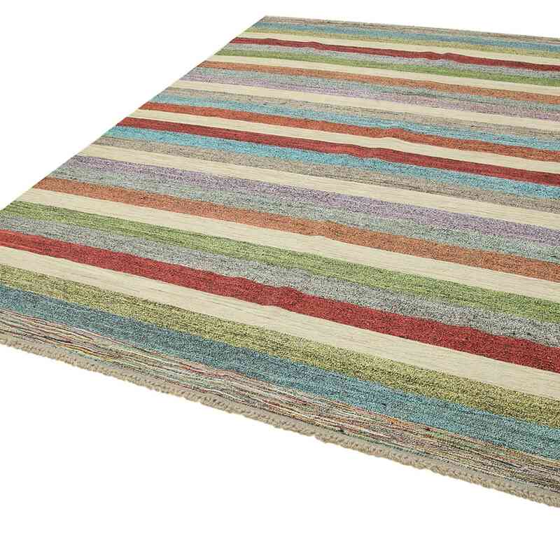 New Contemporary Handwoven Kilim Rug - 8'  x 10' 6" (96 in. x 126 in.) - Vintage Yarn - K0039664