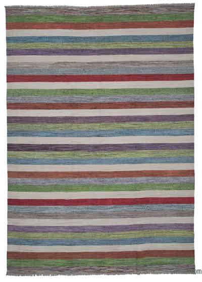 New Contemporary Handwoven Kilim Rug - 9' 11" x 14'  (119 in. x 168 in.) - Vintage Yarn
