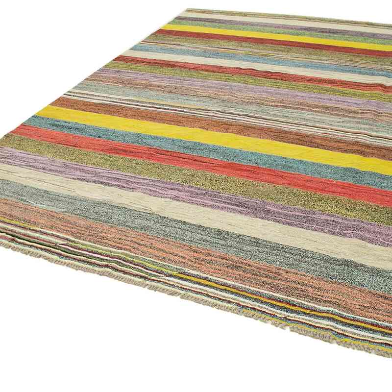 New Contemporary Handwoven Kilim Rug - 8' 7" x 11'  (103 in. x 132 in.) - Vintage Yarn - K0039672