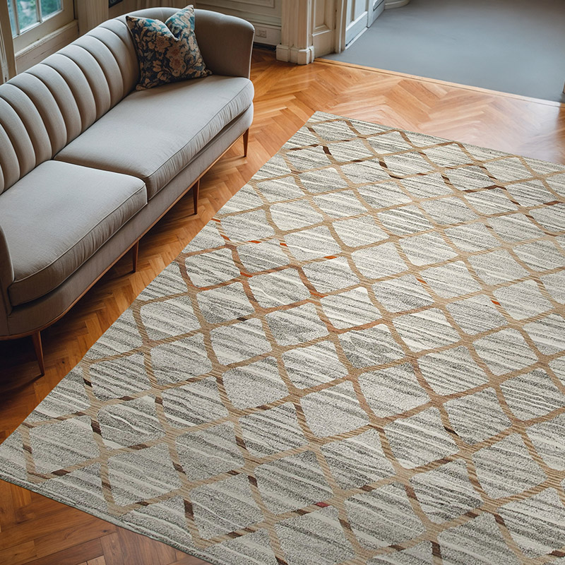 New Contemporary Handwoven Kilim Rug - 8' 2" x 10' 1" (98" x 121") - Vintage Yarn - K0039683
