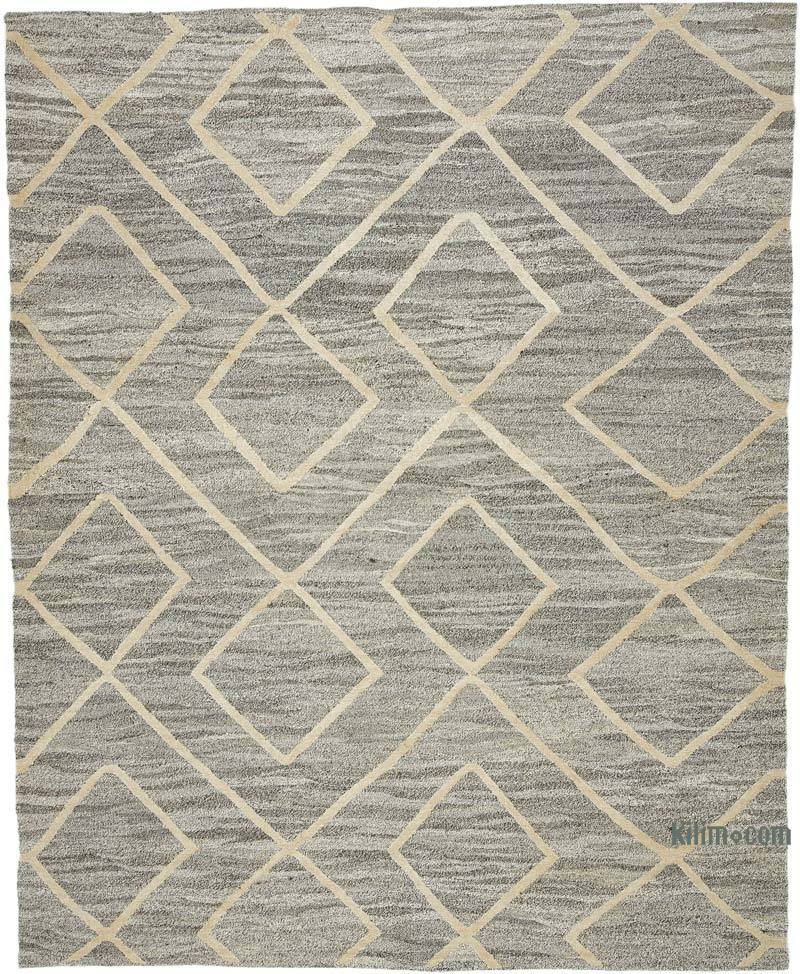 New Contemporary Handwoven Kilim Rug - 7' 10" x 9' 10" (94 in. x 118 in.) - Vintage Yarn - K0039688