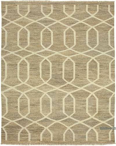New Contemporary Handwoven Kilim Rug - 8' 2" x 10' 2" (98 in. x 122 in.) - Vintage Yarn
