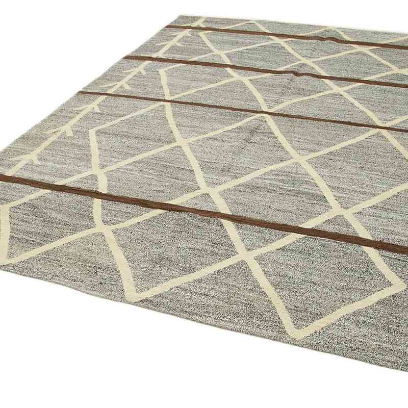New Contemporary Handwoven Kilim Rug - 8' 1" x 9' 11" (97 in. x 119 in.) - Vintage Yarn - K0039711