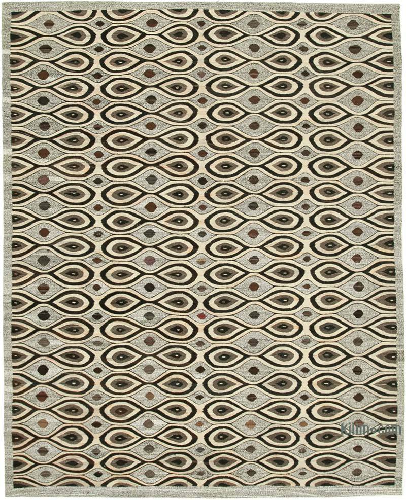 New Contemporary Handwoven Kilim Rug - 7' 10" x 10'  (94 in. x 120 in.) - Vintage Yarn - K0039727