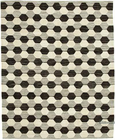 New Contemporary Handwoven Kilim Rug - 7' 11" x 10'  (95 in. x 120 in.) - Vintage Yarn