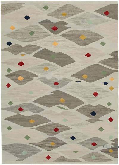 New Contemporary Handwoven Kilim Rug - 6' 9" x 9' 6" (81 in. x 114 in.)