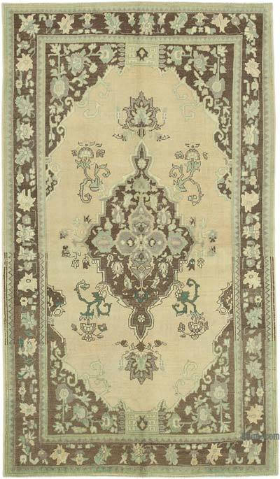 All Wool Hand-Knotted Vintage Turkish Rug - 5' 1" x 8' 9" (61 in. x 105 in.)