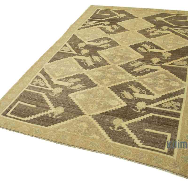 All Wool Hand-Knotted Vintage Turkish Rug - 4' 10" x 7' 5" (58 in. x 89 in.) - K0039793