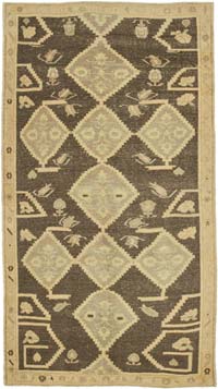 Vintage Turkish Hand-Knotted Rug - 5' 1" x 9' 4" (61" x 112")