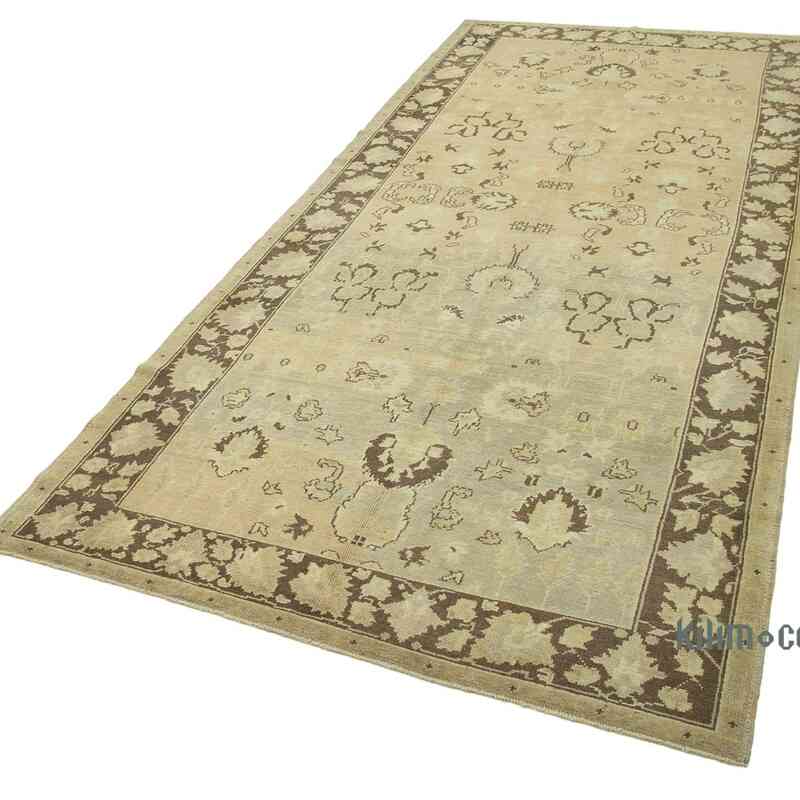 All Wool Hand-Knotted Vintage Turkish Rug - 4' 7" x 10' 9" (55 in. x 129 in.) - K0039797