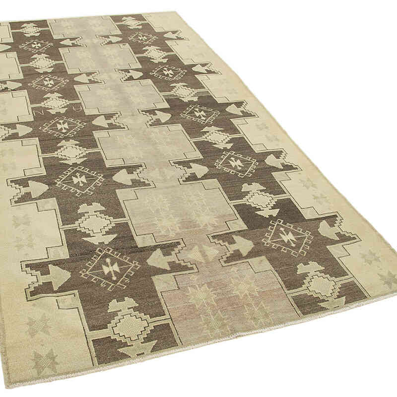 Vintage Turkish Hand-Knotted Rug - 4' 10" x 9'  (58" x 108") - K0039815
