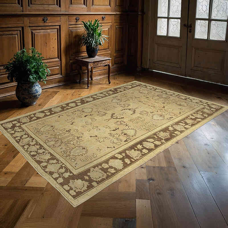 All Wool Hand-Knotted Vintage Turkish Rug - 4' 11" x 7' 4" (59" x 88") - K0039826