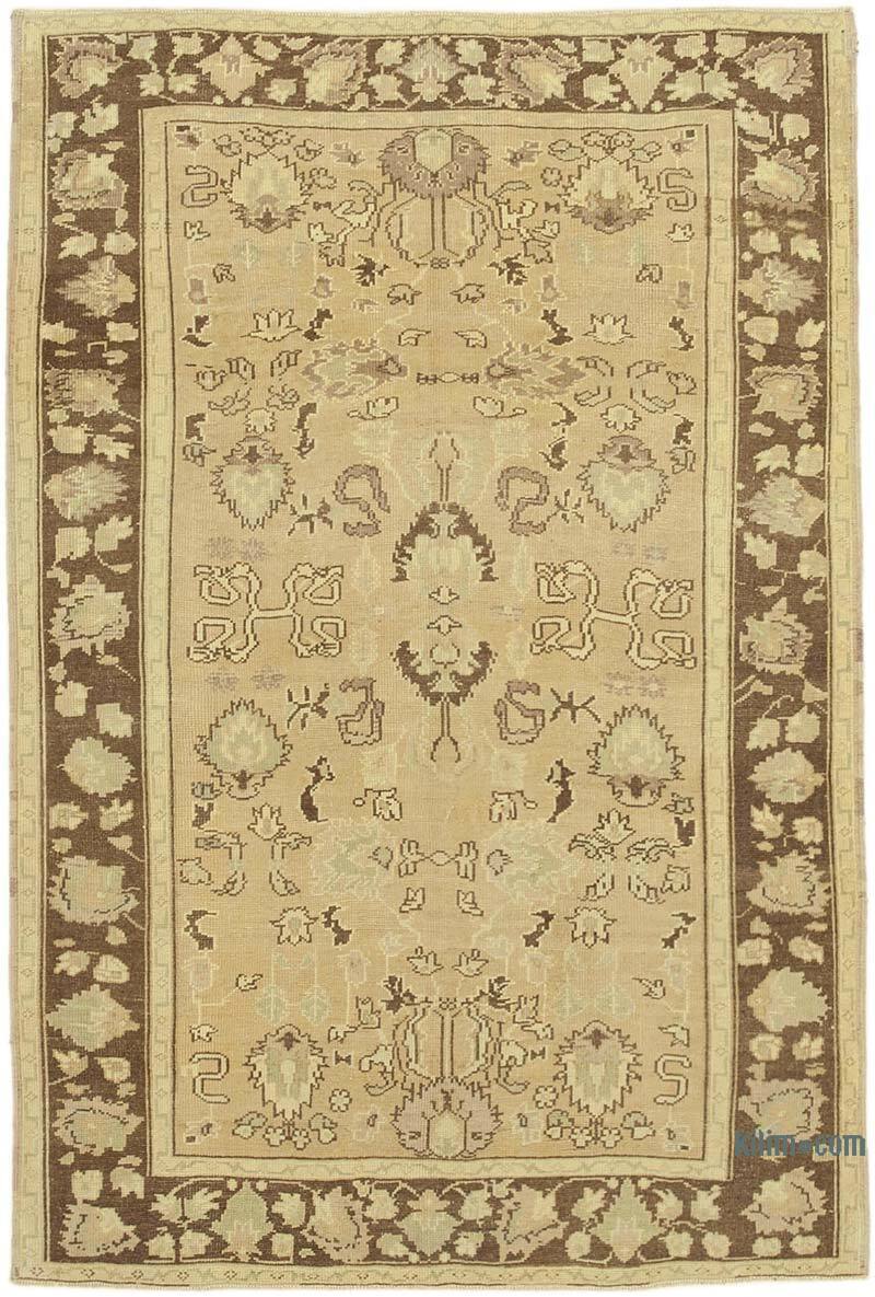 All Wool Hand-Knotted Vintage Turkish Rug - 4' 11" x 7' 4" (59" x 88") - K0039826