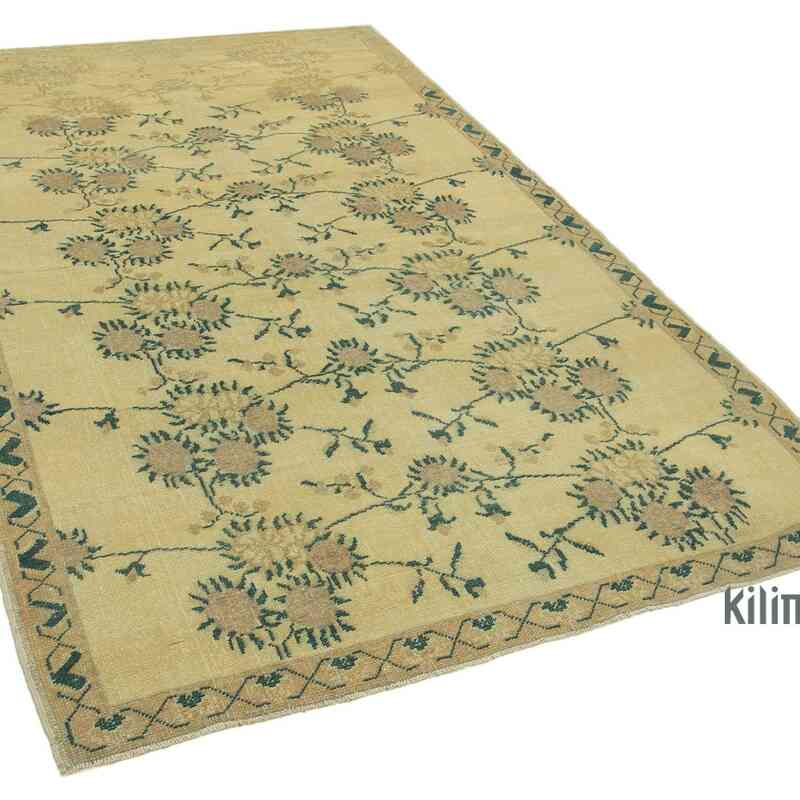 All Wool Hand-Knotted Vintage Turkish Rug - 5' 1" x 8' 4" (61 in. x 100 in.) - K0039834