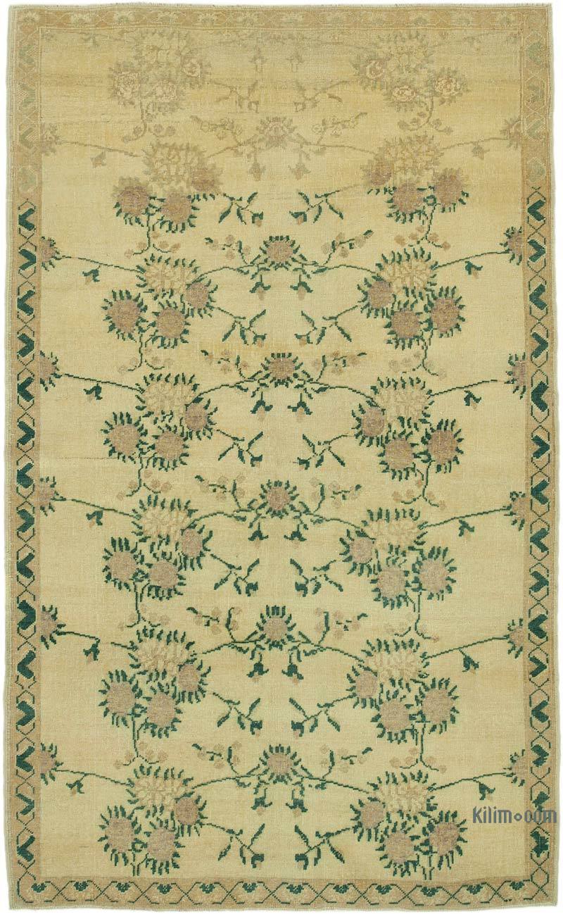All Wool Hand-Knotted Vintage Turkish Rug - 5' 1" x 8' 4" (61 in. x 100 in.) - K0039834