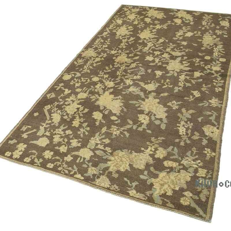All Wool Hand-Knotted Vintage Turkish Rug - 4' 1" x 8'  (49 in. x 96 in.) - K0039843