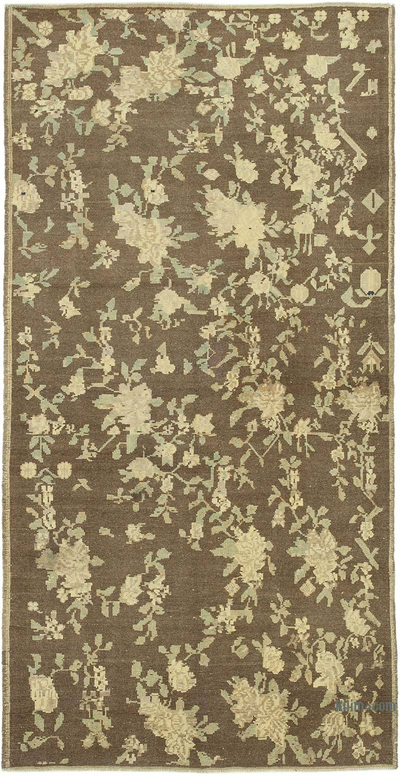 All Wool Hand-Knotted Vintage Turkish Rug - 4' 1" x 8'  (49 in. x 96 in.) - K0039843