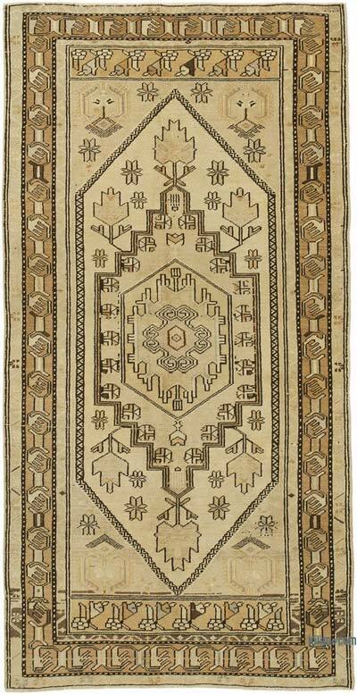 El Dokuma Vintage Halı - 115 cm x 222 cm