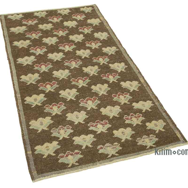 All Wool Hand-Knotted Vintage Turkish Rug - 2' 9" x 5' 3" (33 in. x 63 in.) - K0039869