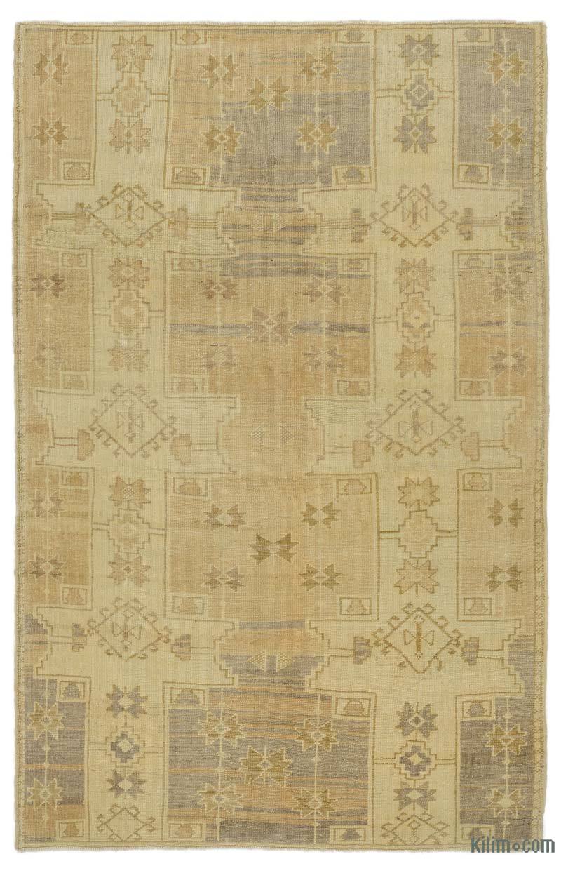 All Wool Hand-Knotted Vintage Turkish Rug - 4' 4" x 6' 8" (52 in. x 80 in.) - K0039881