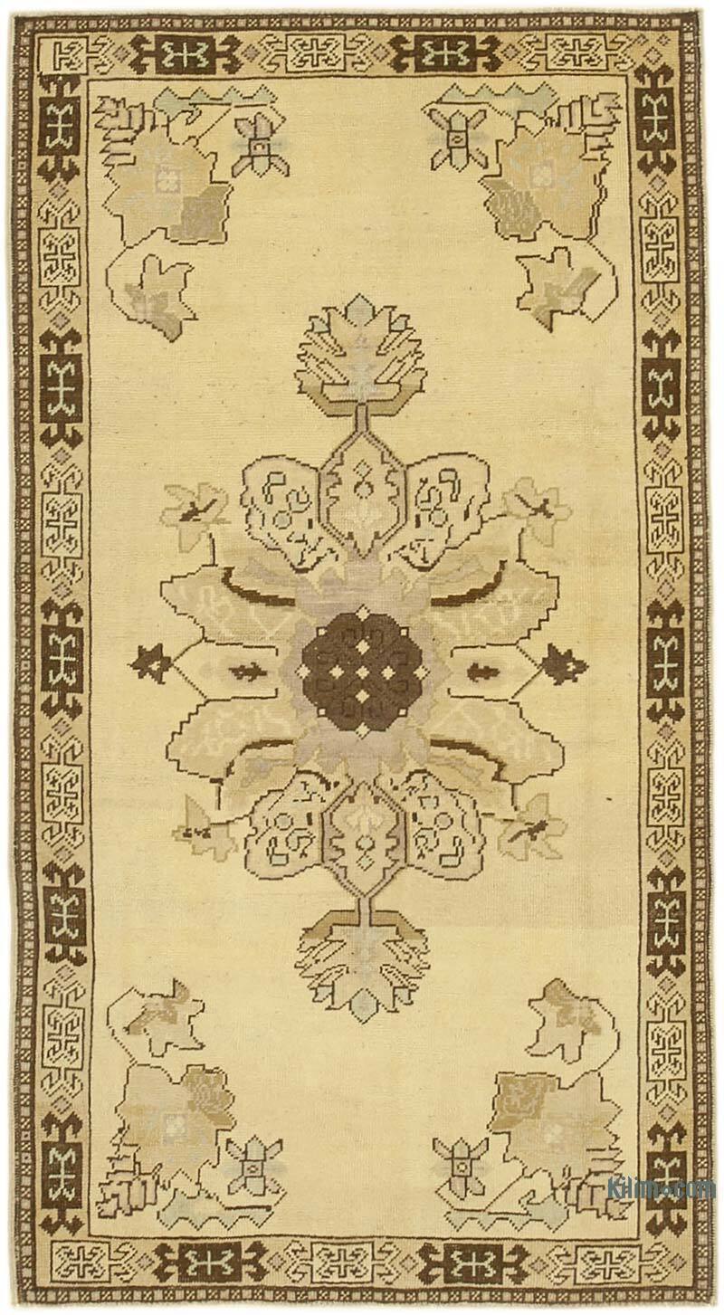 El Dokuma Vintage Halı - 112 cm x 207 cm - K0039883