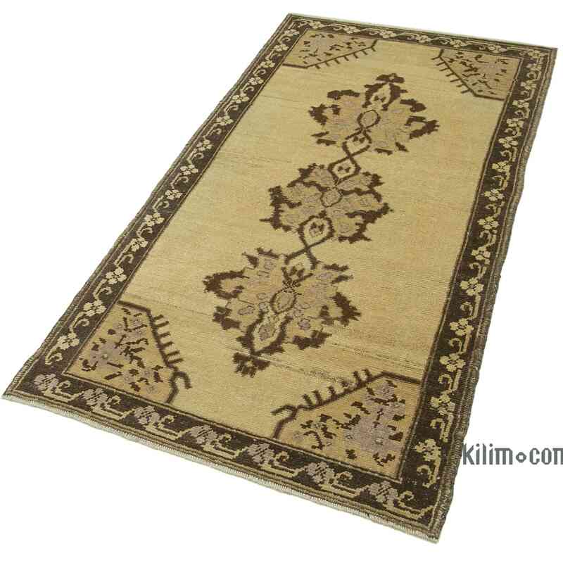 All Wool Hand-Knotted Vintage Turkish Rug - 2' 11" x 6'  (35 in. x 72 in.) - K0039906