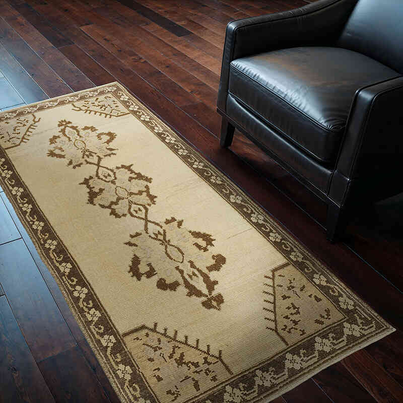 Vintage Turkish Hand-Knotted Rug - 2' 11" x 6'  (35" x 72") - K0039906