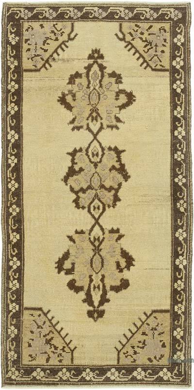 All Wool Hand-Knotted Vintage Turkish Rug - 2' 11" x 6'  (35 in. x 72 in.)