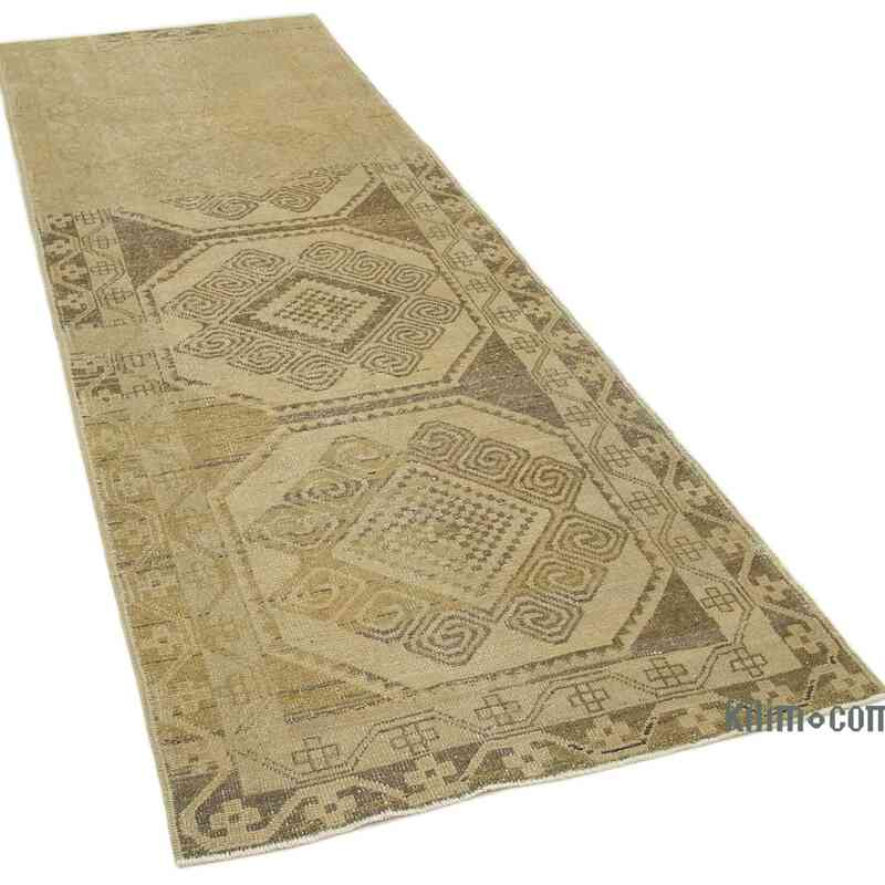 All Wool Hand-Knotted Vintage Turkish Rug - 3' 5" x 9' 7" (41 in. x 115 in.) - K0039915