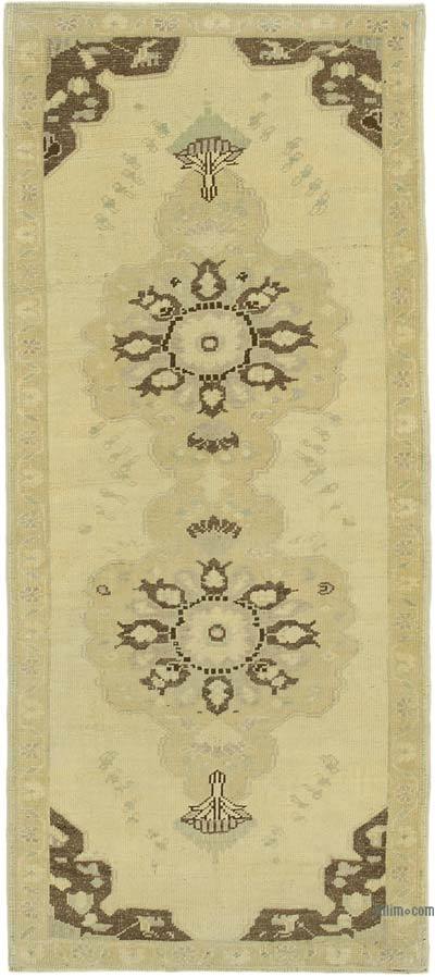 All Wool Hand-Knotted Vintage Turkish Rug - 2' 11" x 6' 9" (35 in. x 81 in.)