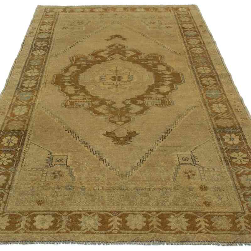 All Wool Hand-Knotted Vintage Turkish Rug - 3' 6" x 7' 2" (42 in. x 86 in.) - K0039925