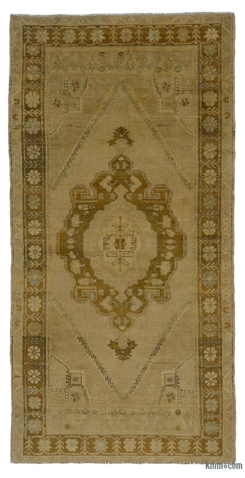 All Wool Hand-Knotted Vintage Turkish Rug - 3' 6" x 7' 2" (42 in. x 86 in.) - K0039925