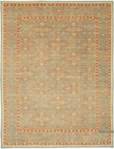 New Hand Knotted Wool Oushak Rug - 8' 8" x 9' 1" (104 in. x 109 in.)