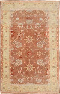 New Hand Knotted Wool Oushak Rug - 5' 9" x 8' 11" (69" x 107")