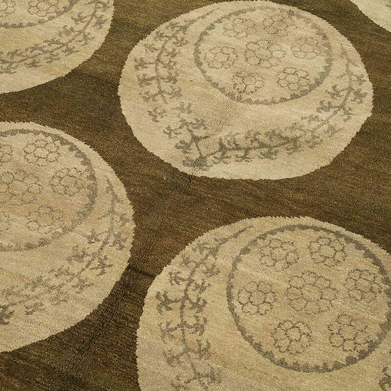 New Hand Knotted Wool Oushak Rug - 8'  x 10'  (96" x 120") - K0040536