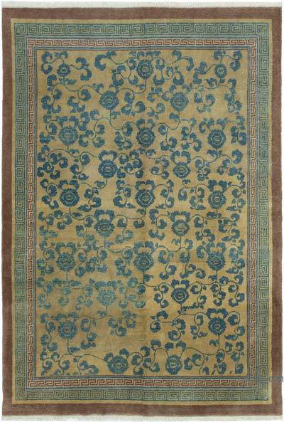 New Hand Knotted Wool Oushak Rug - 4' 11" x 7' 2" (59 in. x 86 in.)