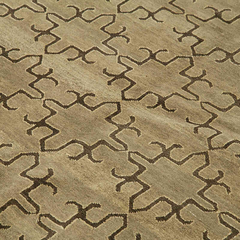 New Hand Knotted Wool Oushak Rug - 8'  x 10' 1" (96" x 121") - K0040582