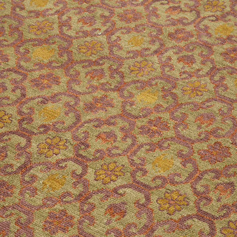 New Hand Knotted Wool Oushak Rug - 6'  x 9' 11" (72" x 119") - K0040623
