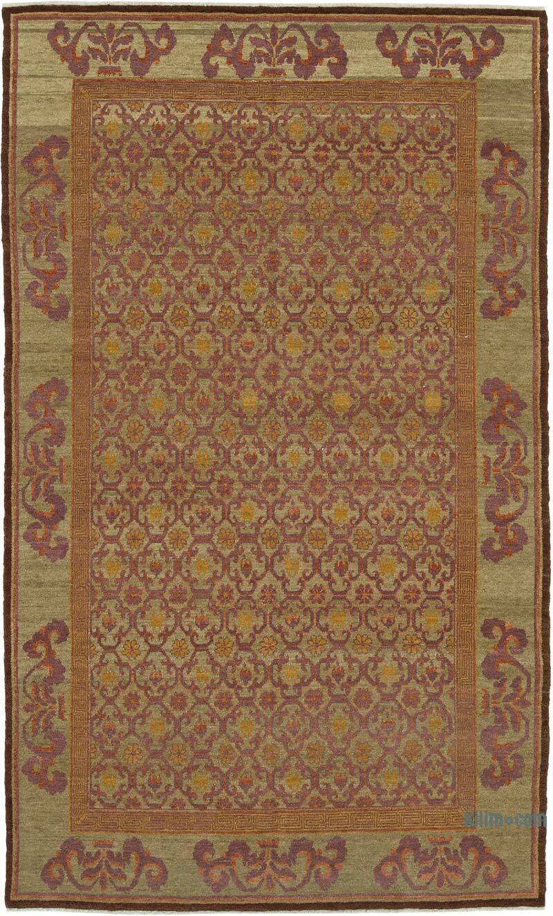 New Hand Knotted Wool Oushak Rug - 6'  x 9' 11" (72" x 119") - K0040623
