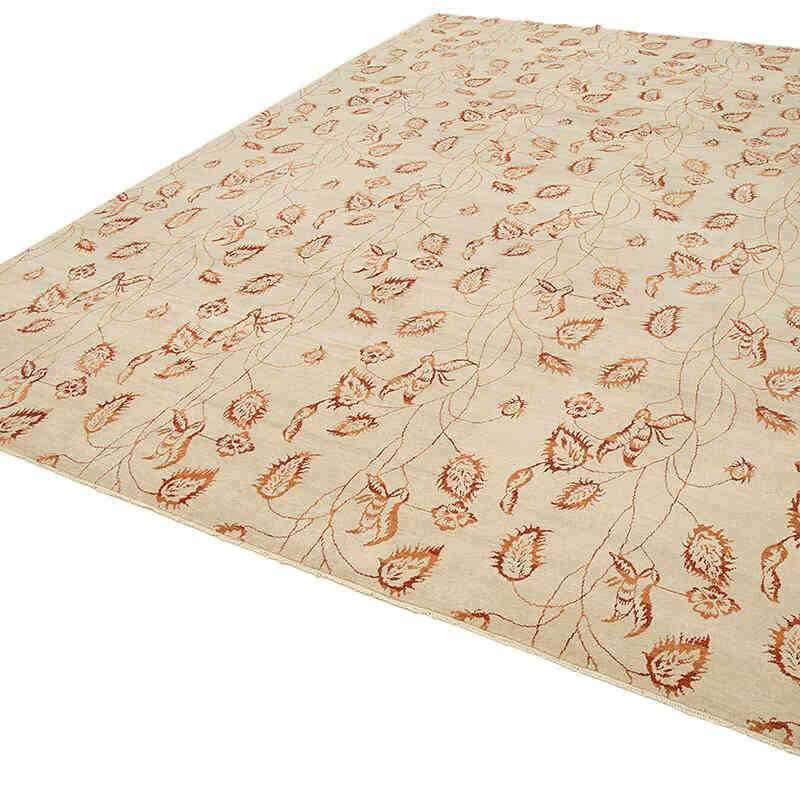 New Hand Knotted Wool Oushak Rug - 8' 10" x 11' 11" (106" x 143") - K0040637