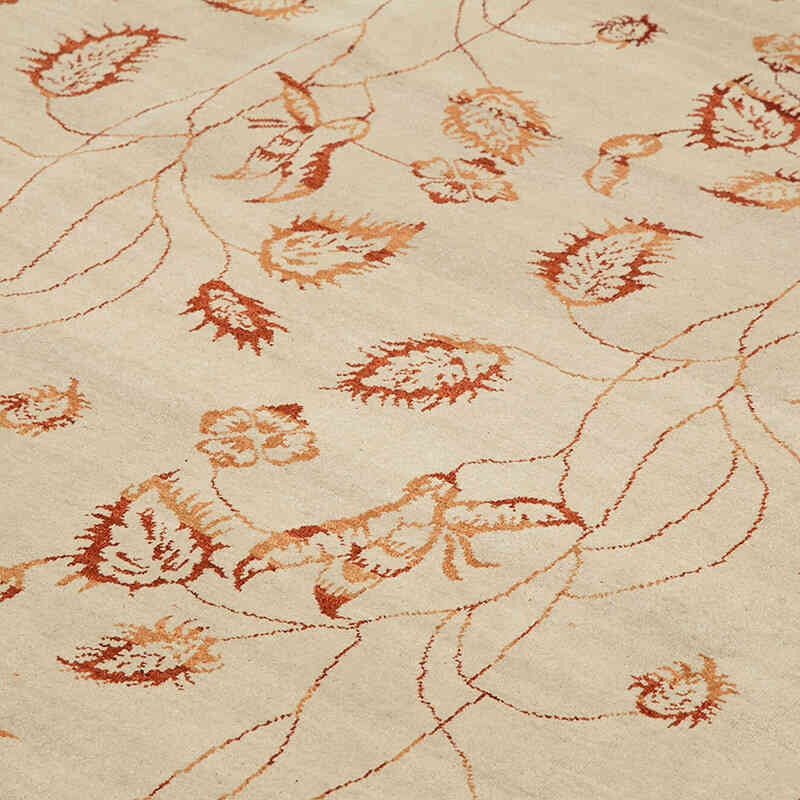New Hand Knotted Wool Oushak Rug - 8' 10" x 11' 11" (106" x 143") - K0040637