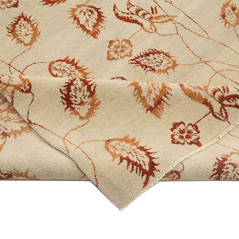 New Hand Knotted Wool Oushak Rug - 8' 10" x 11' 11" (106" x 143") - K0040637