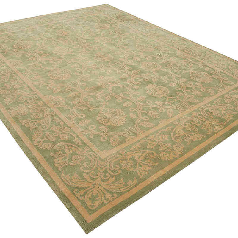 New Hand Knotted Wool Oushak Rug - 8' 2" x 10' 2" (98" x 122") - K0040640