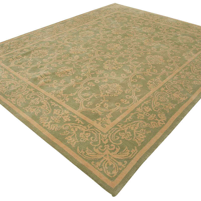 New Hand Knotted Wool Oushak Rug - 8' 2" x 10' 2" (98" x 122") - K0040640