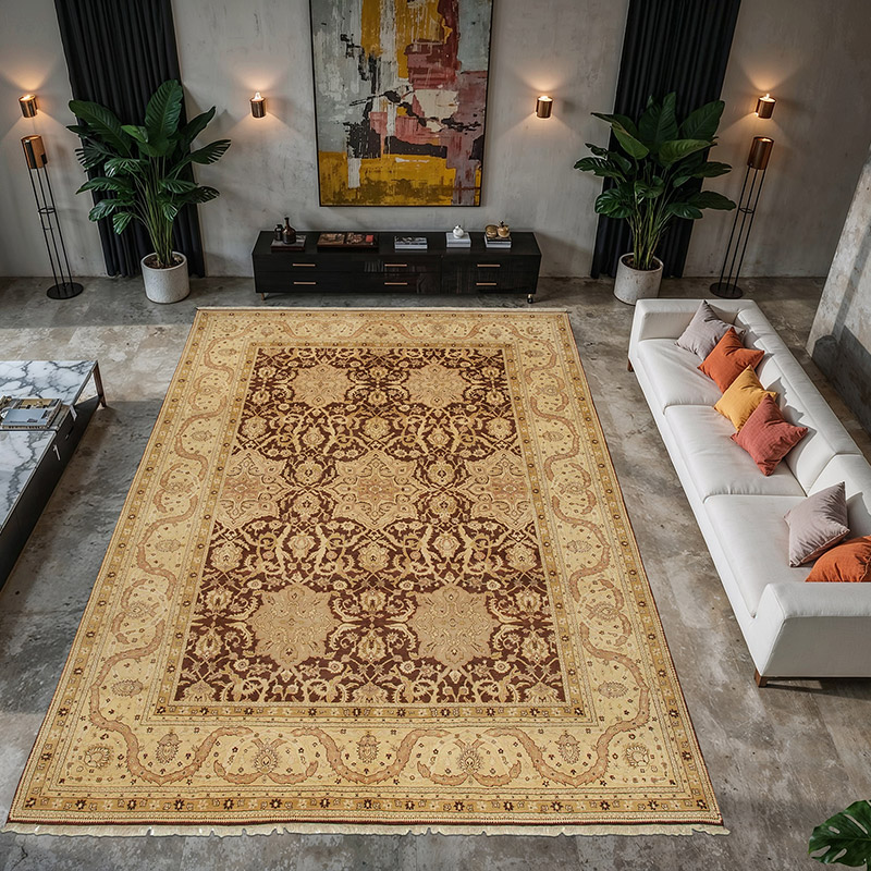 New Hand Knotted Wool Oushak Rug - 9' 10" x 14' 1" (118" x 169") - K0040648