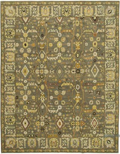New Hand Knotted Wool Oushak Rug - 9' 1" x 11' 10" (109 in. x 142 in.)