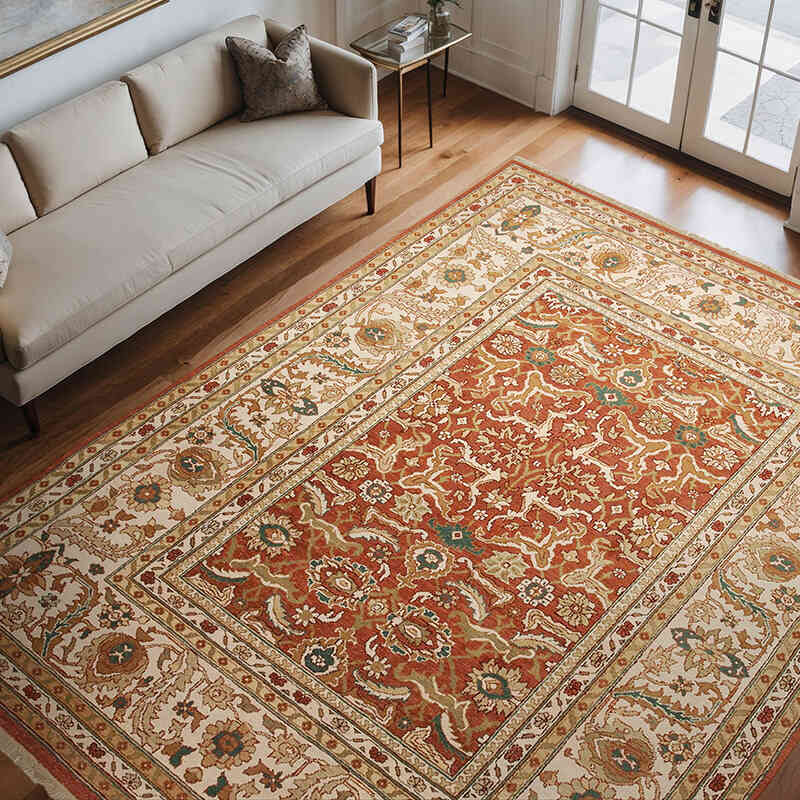 New Hand Knotted Wool Oushak Rug - 8' 11" x 11' 3" (107" x 135") - K0040671
