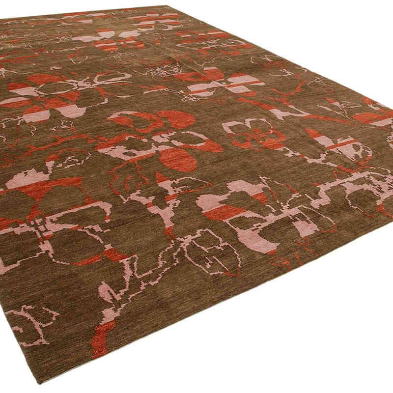 New Hand Knotted Wool Rug - 10'  x 13' 9" (120" x 165") - K0040677