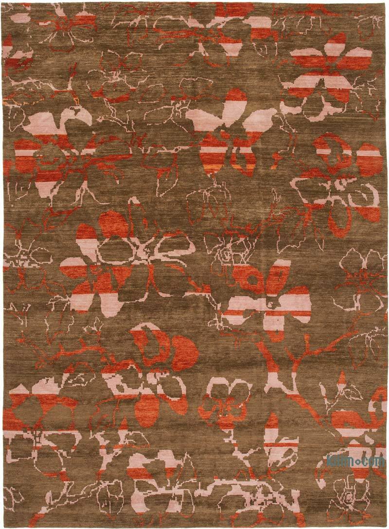 New Hand Knotted Wool Rug - 10'  x 13' 9" (120" x 165") - K0040677